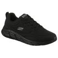 Sneaker SKECHERS "BOBS B FLEX LO", Damen, Gr. 35, schwarz, Lederimitat, unifarben mit Farbeinsatz, sportlich, Schuhe, Praxisschuh, Freizeitschuh, Sportschuh mit Memory Foam
