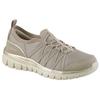Slip-On Sneaker SKECHERS "GRACEFUL-PURECRUSH", Damen, Gr. 35, grau (taupe, goldfarben), Textil, Lederimitat, sportlich, Schuhe, Freizeitschuh mit elastischem Einstieg