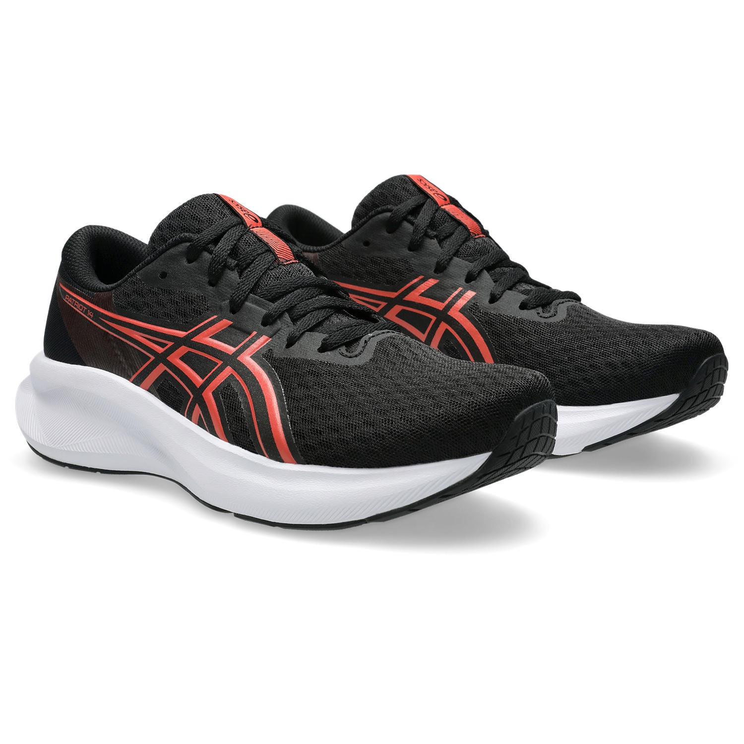 Laufschuh ASICS "PATRIOT 14", Damen, Gr. 40, schwarz (schwarz, schwarz pink clay), Textil, Schuhe Laufschuh