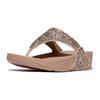 Zehentrenner FITFLOP "LULU MULTI-TONAL GLITTER TOE", Damen, Gr. 41, braun (hellbraun), Synthetik, Glitzer, modisch, Schuhe, Badeschuh, Slides, Sandale mit Glitter