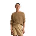 Strickpullover MARC O'POLO "aus Heavy-Weight-Organic-Cotton", Damen, Gr. M, braun (pure sand), Obermaterial: 100% Baumwolle, unifarben, casual, U-Boot-Ausschnitt, Langarm, Pullover