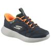 Slip-On Sneaker SKECHERS "GO RUN 400 V2", Kinder, Gr. 27, blau (navy, orange), Synthetik, kontrastfarbene Details, sportlich, Schuhe, Schlupfschuh mit Slip-ins, Größenschablone zum Download