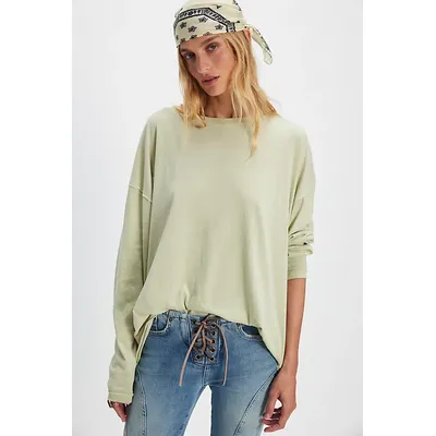 We The Free Nina Long-Sleeve Tee at Free People in Frozen Dew, Size: XL