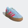 Sneaker ADIDAS ORIGINALS "GAZELLE BOLD KIDS", Gr. 36, clear sky, solar rot, gold metallic, Leder, Synthetik, sportlich, Schuhe