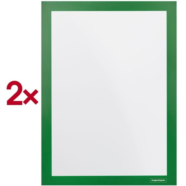 Magnetoplan Magnetrahmen selbstklebend Magnetofix A4 grün 2 Stück grün Image