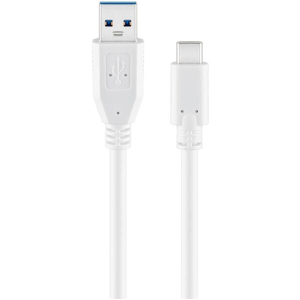 goobay USB-Kabel USB 3.0 C/USB 3.0 A weiß 0.2 m weiß