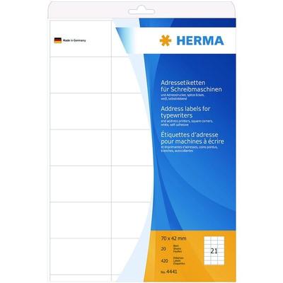 Herma Adress-Etiketten weiß 70,0 x 42,0 mm 420 Stück weiß Image