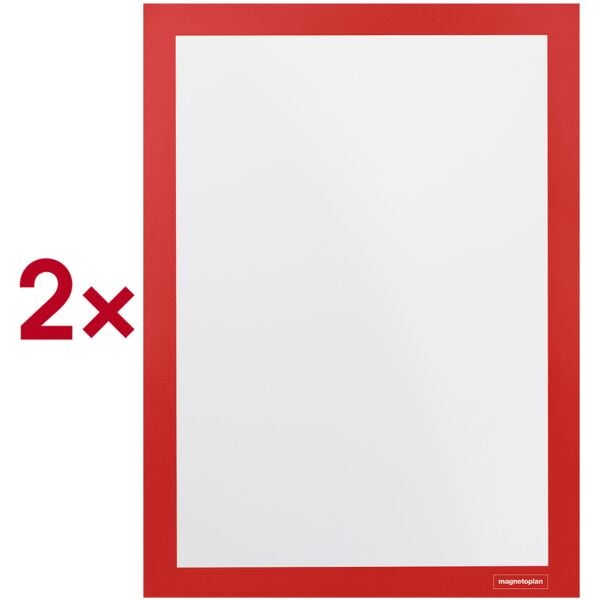 Magnetoplan Magnetrahmen selbstklebend Magnetofix A4 rot 2 Stück rot Image