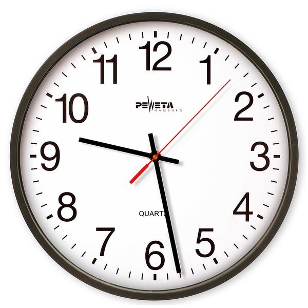 Peweta Uhren Wanduhr schwarz 250 mm schwarz Image