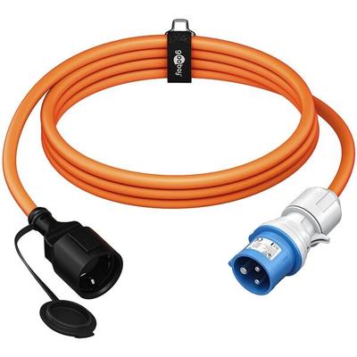 goobay Camping Adapterleitung 5.0 m IP44 CEE-Stecker Schukobuchse orange Image