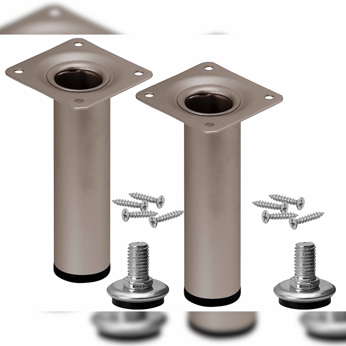 ID Dinkel Möbelfuß verstellbar Sofafuß belastbar bis 50 kg Stahlrohrfuß Sockelfuß Tischbein Rund Edelstahl Image