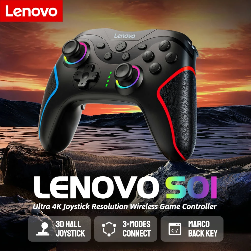 Lenovo S01 4K Joystick Auflösung Wireless Gamepad für Switch PC TV iPhone Android Handys Bluetooth Videospiel Controller