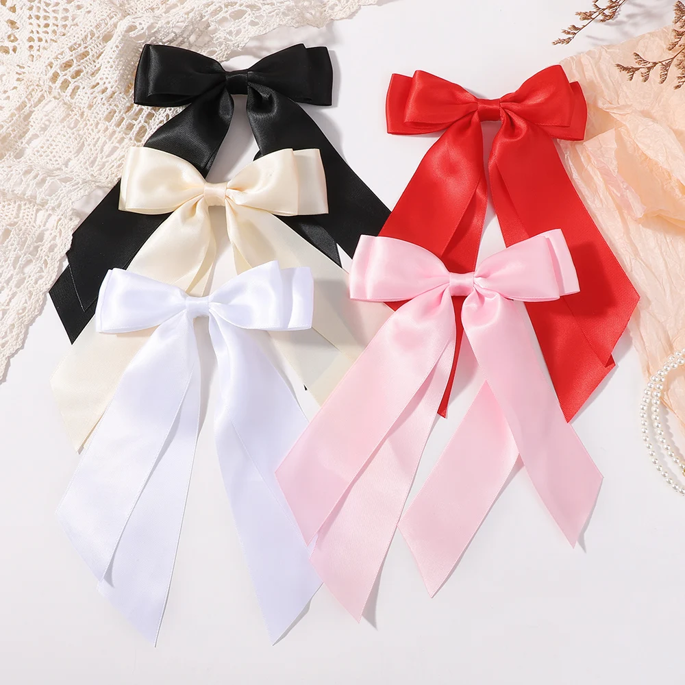 10 Stück zufällige Farbband-Haarklammern für Frauen und Mädchen, süße Schleife, Pferdeschwanz-Haarspange, elegante Haarspange, modischer Kopfschmuck Image