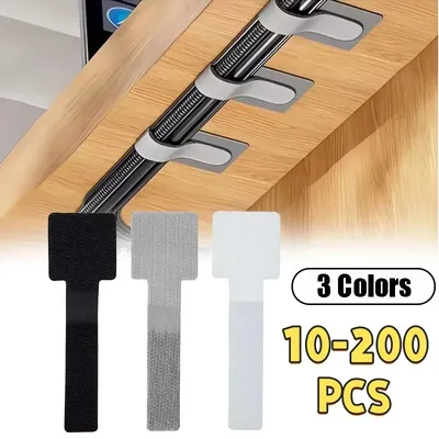 Reusable Cable Ties Fastening Wire Organizer Cord Rope Holder Self Adhesive Adjustable Cord Organizer Straps Desk Management