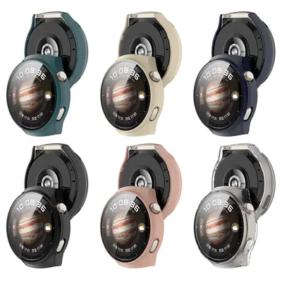 PC-Uhrengehäuse, Displayschutzfolie mit gehärtetem Glas, Anti-Fall, staubdicht, für Huawei Watch 4, Pro Smartwatch Image