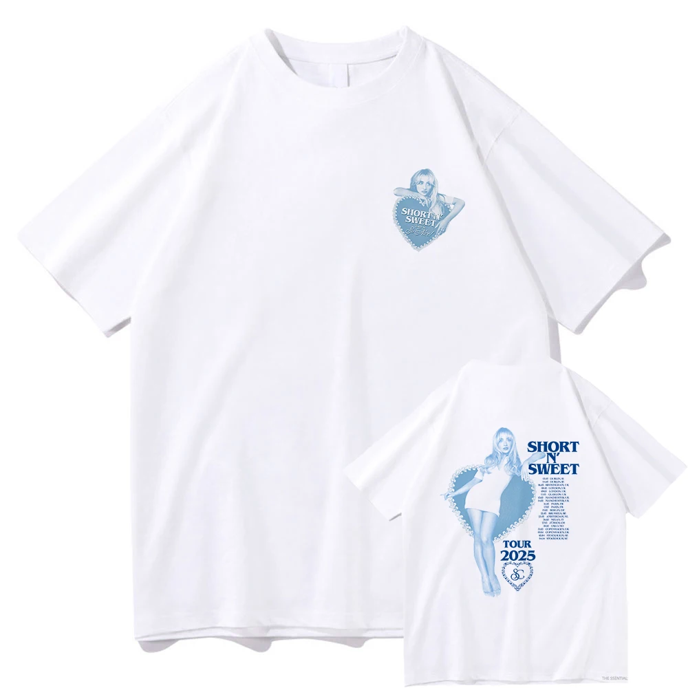 Sommer Kurzes N' Sweet Tour 2025 T-Shirt Sabrina Carpenter Lover Herren/Damen Kleidung Harajuku Sommer Tops Grafik T-Shirts Vintage
