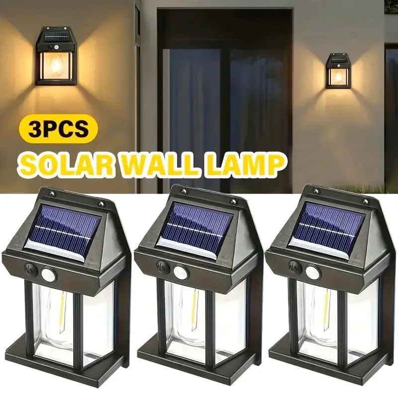 1/2/3 Stück Solar-Wandleuchten mit intelligenten Bewegungssensoren, geeignet für Veranda-Decks im Innenhöfe im Freien