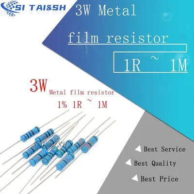10 Stück 3W Metallschichtwiderstand 1% 1R ~ 1M 1R 4.7R 10R 22R 33R 47R 1K 4.7K 10K 100K 1 4.7 10 22 33 47 4K7 Ohm Image