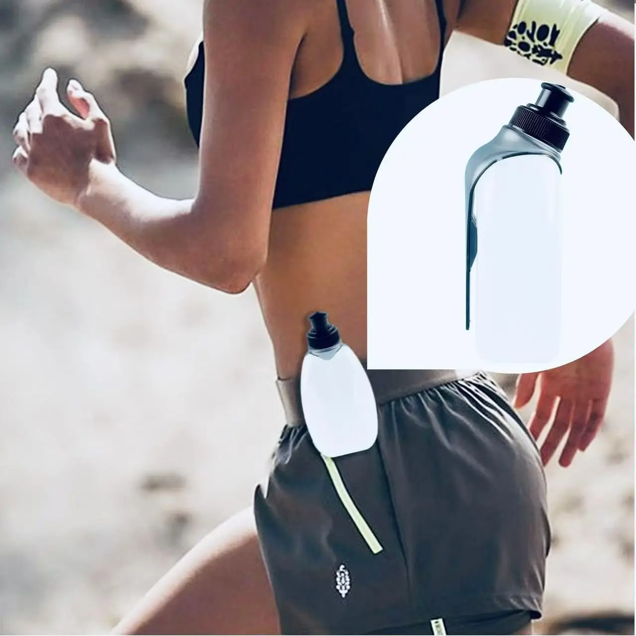 280 ml tragbare Laufwasserflasche für schnelle Hydratation für Langstreckenlauf, BPA-freie Sportwasserflasche zum Laufen Image