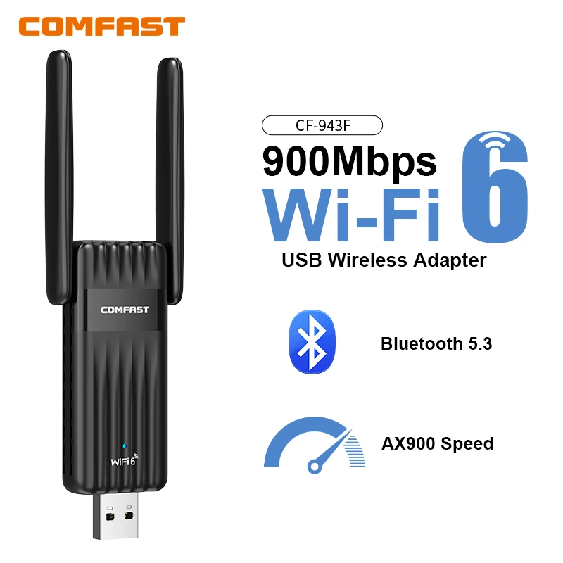 COMFAST AX900 WiFi 6 BT 5.3 USB-Adapter Dual Band 2,4/5G RTL8851BU Wireless Free Drive Netzwerkkarte für Laptop PC Win 10/11 Image