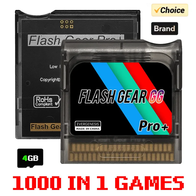 2025 Neue 1000-in-1-Spielkarte Flash Gear GG Pro+ Spielkassette für Sega Game Gear GG-Konsole mit 4G-TF-Karte Image