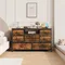 Commode à 8 tiroirs, meuble de console TV avec station de charge à lumière LED, meuble TV pour salon et chambre à coucher