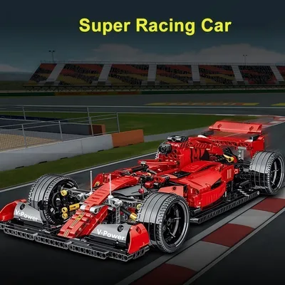 Weihnachtsgeschenk Speed Racer Red Super Car Bausteine Modell Kreative technische MOC-Stil Klassisches Rennset Montagesteine Image