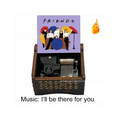 NWE Friends, Hand-cranked Music Box, Music Composition, Classical Hand-cranked Music Box, Retro Wooden Music Box, Friend Gift.