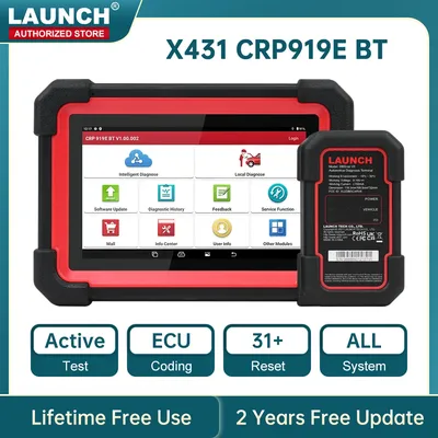 LAUNCH X431 CRP919E BT Car Diagnostic Tool Auto OBD2 Scanner with Active Test ECU Coding CANFD DOIP 31+ Reset DBScar VII VCI
