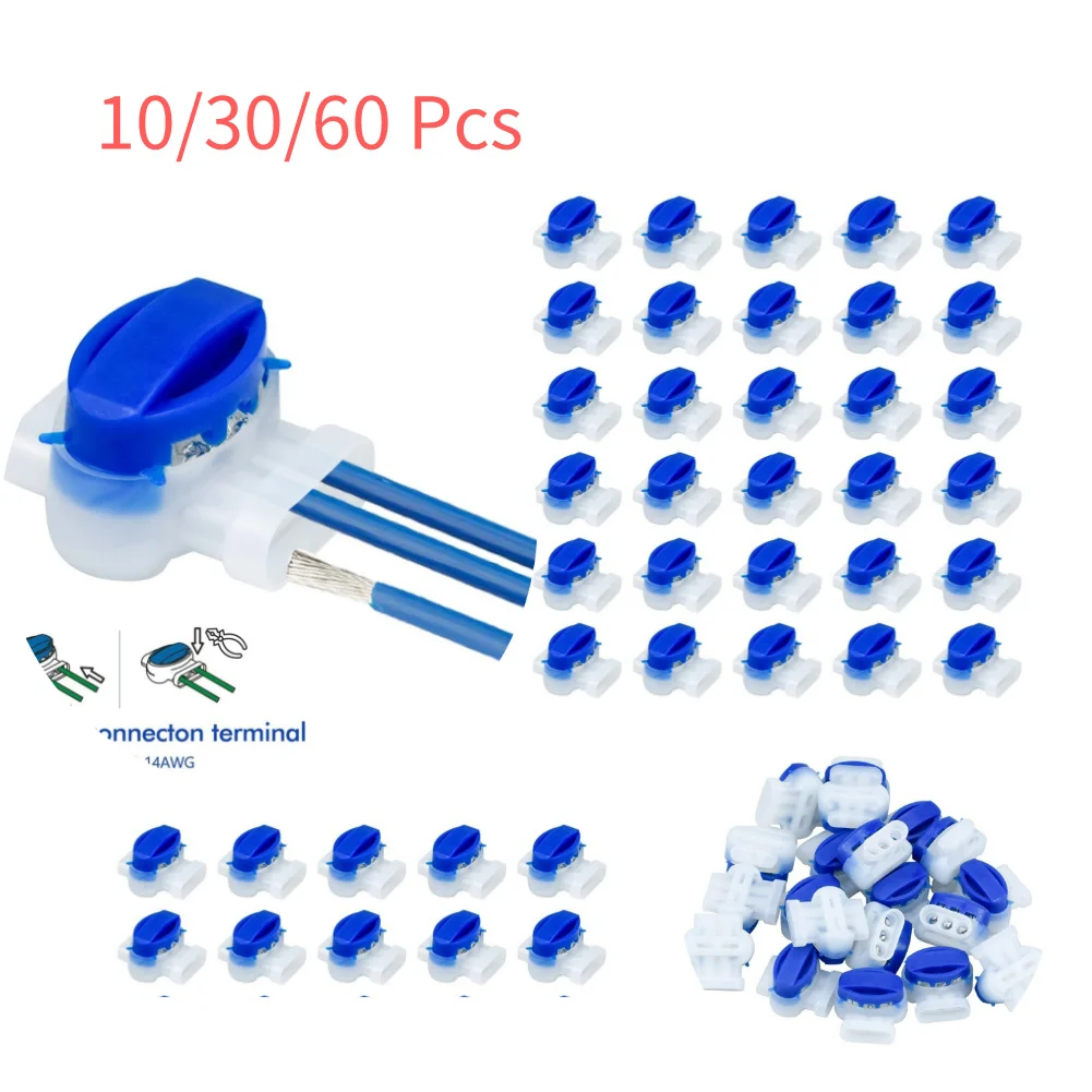 10-60Pcs Wasserdichte Kabel Klemmen Draht Anschlüsse Für Garten Auto Rasenmäher 3 Poren Terminal Blöcke Robotic Rasenmäher anschlüsse Image