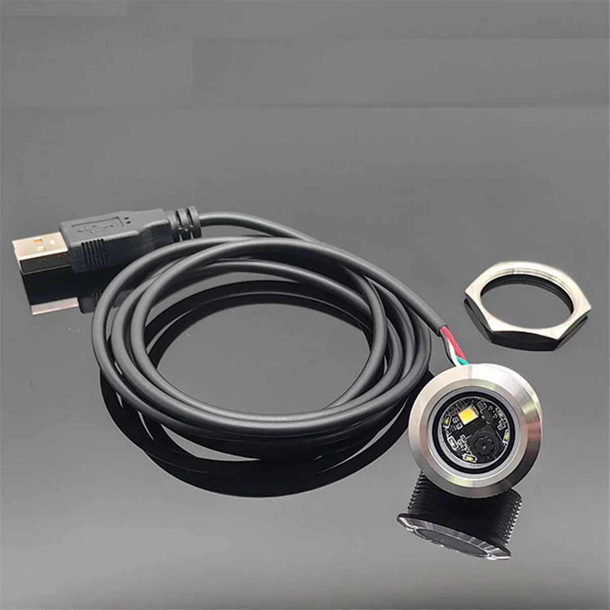 Avancé! GM861 Interface USB 1D/2D Code à barres Code QR Module de scanner de codes à barres filetage en acier inoxydable avec lumière de remplissage