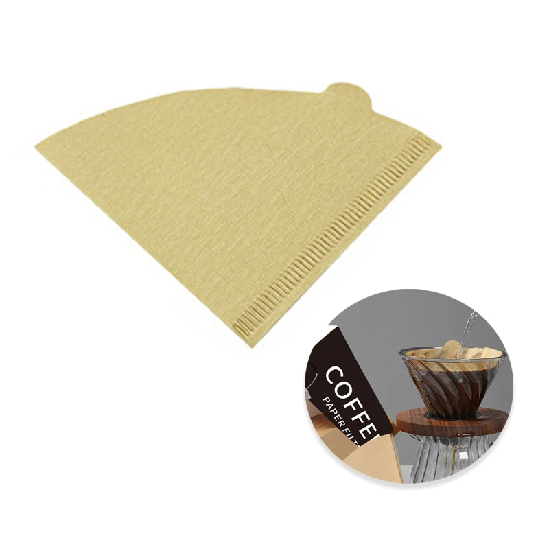 Kaffeefilterpapier, Kaffeefilterpapier aus Naturpapier, für drinnen und draußen, Handtropfen, ungebleicht, Lebensmittelqualität. Image