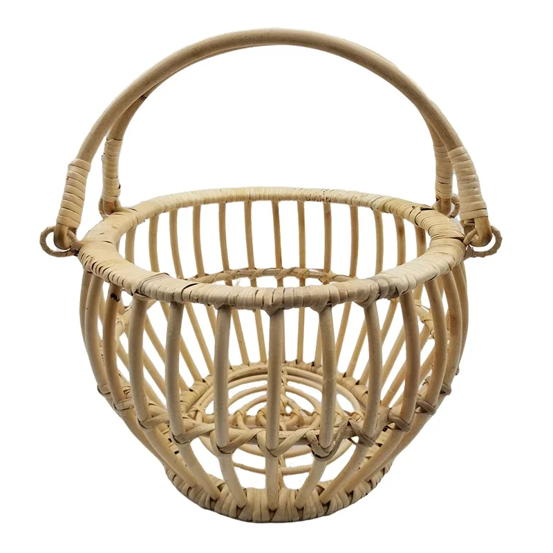 Neugeborenen Fotografie Requisiten Retro Rattan Korb Stuhl Infant Foto Baby Mädchen Junge Posiert Bett Hintergrund Fotografie Zugriffs Image