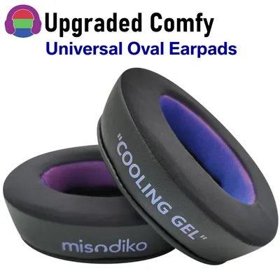 Misodiko [Verbesserte Comfy] Universal Oval Ohr Pads Kissen für ATH-M50x M40x MSR7, hyperX Wolke Alpha Stinger Mix Flug Headset Image
