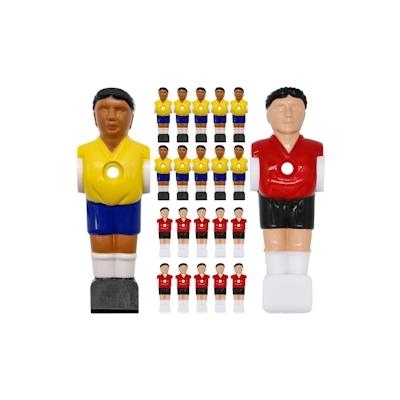 22 Tischkicker Figuren 16mm - Brasilien vs. Frankreich - Tischfussball Spieler Image