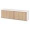 bümö Lowboard Schiebetürenschrank in Weiß/Eiche - Büromöbel Sideboard aus Holz, 160 cm breit, Büroschrank nur 40 cm schmal, Büro Schrank mit