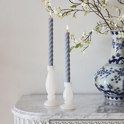 Set of 2 Alabaster Taper Candleholders - Small - Ballard Designs