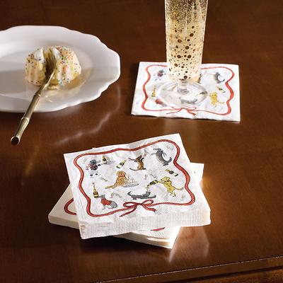 Set of 2 Champagne Party Cocktail Napkins 8 - Ballard Designs