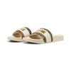 Badesandale PUMA "LEADCAT 2.0 ANIMAL FLAIR", Gr. 40,5, alpine snow, puma gold, Synthetik, bedruckt, sportlich, Schuhe