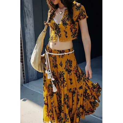 Blooming Romance Set at Free People in Goldenrod Combo, Size: XL