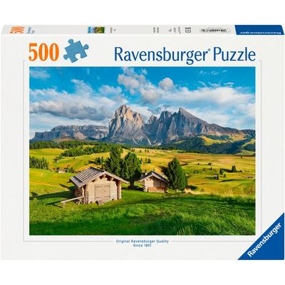 Puzzle RAVENSBURGER "Dolomitenidylle Seiser Alm", bunt, Puzzles, KinderB:49cm H:36cm, Pappe, Motiv, Made in Germany, B:49cm H:36cm
