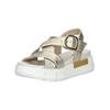 Plateausandaletten NERO GIARDINI "Nero Giardini Sandalen Leder", Damen, Gr. 36, gold, Leder, casual, Schuhe