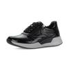 Keilsneaker GABOR ROLLINGSOFT, Damen, Gr. 41, schwarz, Lackleder, glänzend, sportlich, Schuhe, Schnürschuh, Halbschuh, Freizeitschuh mit seitlichem Reißverschluss, Topseller