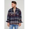 Langarmhemd 2Y PREMIUM "MILIO", Herren, Gr. M, EURO-Größen, bunt (mehrfarbig), 65% Polyester, 35% Baumwolle, kariert, casual, lang, ohne Ausschnitt, Langarm, Hemden, mit praktischen Seitentaschen