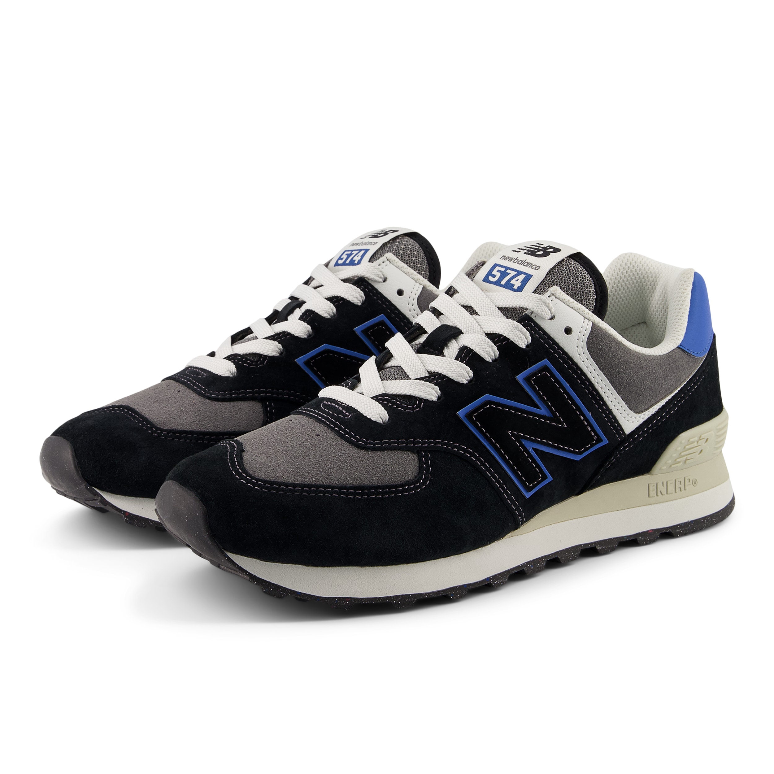 Sneaker NEW BALANCE "574", Damen, Gr. 44, bunt (schwarz, blau a), Synthetik, Textil, Schuhe Sneaker