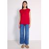 T-Shirt STREET ONE STUDIO, Damen, Gr. 34, rot (mandarin rot), Stoff, 80% Polyester, 20% Viskose, unifarben, casual, normal normal, U-Boot-Ausschnitt, ohne Ärmel abgesteppt, Shirts, mit Elastiksaum und Tunnelzug