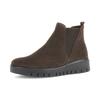 Chelseaboots GABOR "DAVOS", Damen, Gr. 43, braun (dunkelbraun), Veloursleder, Elastischer Einsatz, unifarben, Basic, Schuhe, Keilboots, Ankleboots in Komfortweite H (= sehr weit)