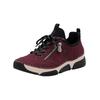 Sneaker RIEKER "Rieker Sneaker Lederimitat", Damen, Gr. 38, schwarz, bordeaux, Lederimitat, casual, Schuhe
