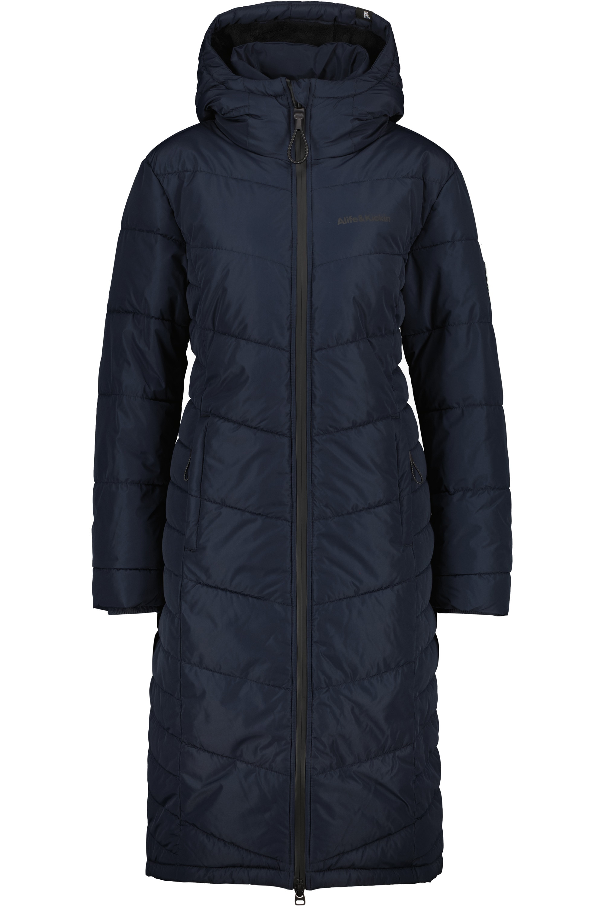 Winterjacke ALIFE & KICKIN "Damen VedaAK A Parka", Damen, Gr. S, blau (marine), 100% Polyester, Jacken, Leichter gefütterter Mantel mit weichem Teddyfell Innenfutter Image