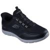 Slip-On Sneaker SKECHERS "SUMMITS", Herren, Gr. 43, schwarz (schwarz, grau), Textil, casual, Schuhe, Freizeitschuh, Schnürschuh mit Memory Foam